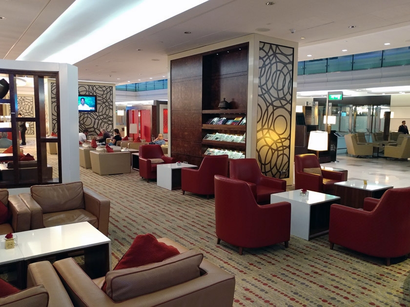Emirates Dubai Business Class Lounge seating options - only1invillage.com