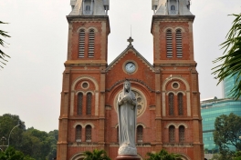 busy in the cities of Vietnam NOTRE DAME CATHEDRAL SAIGON