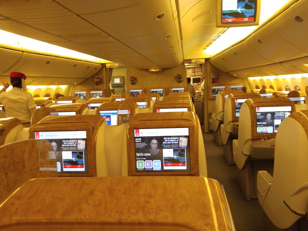 only1invillage emirates 777 300 business class review Denpasar to Dubai