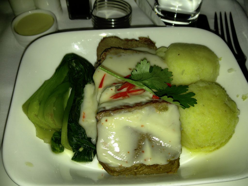 only1invillage emirates business class review 777 300 main course