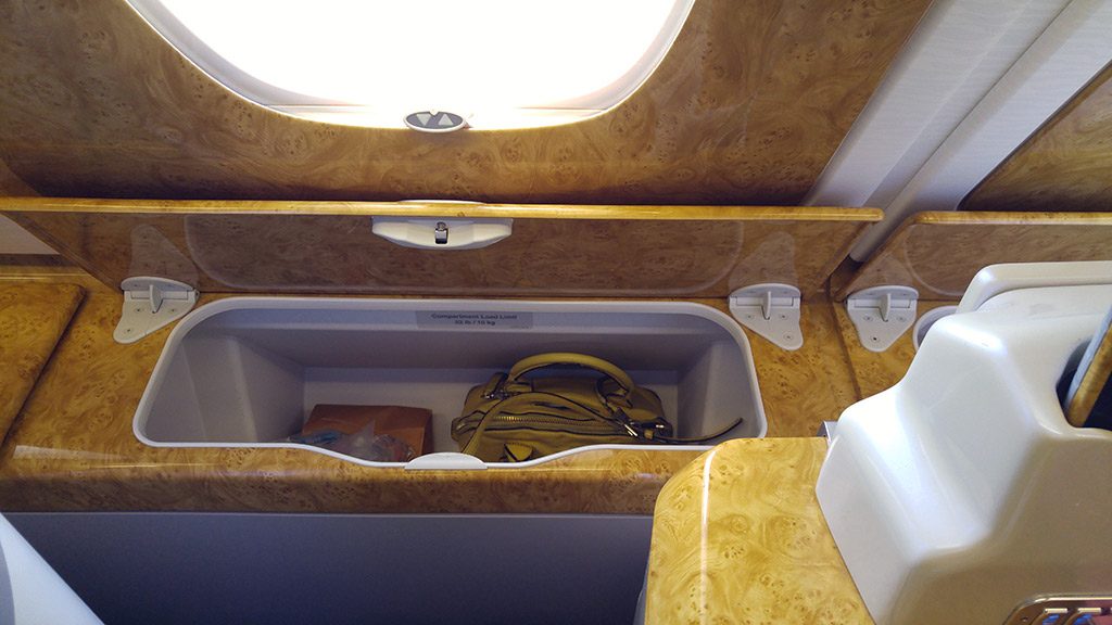 Emirates A380 business class deep locker window seat