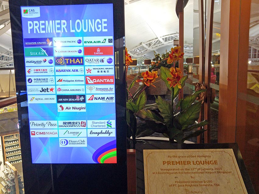 Airlines that use the Bali business class lounge