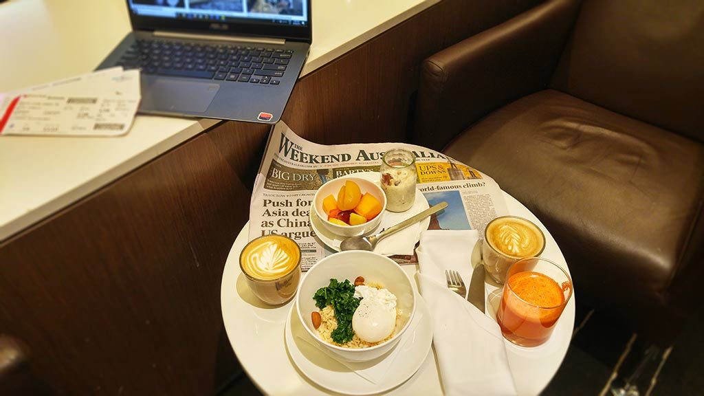 Qantas business class lounge Melbourne International review only1invillage