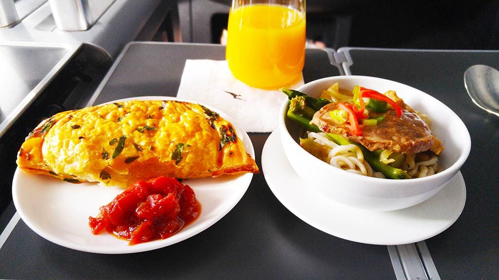 Qantas A380 business class cabin flight review Melbourne to Singapore Only1invillage