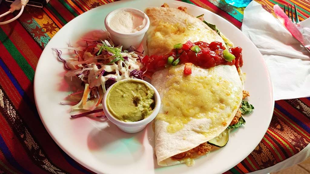 huge tortillas at Noodies Horsehoe Bay