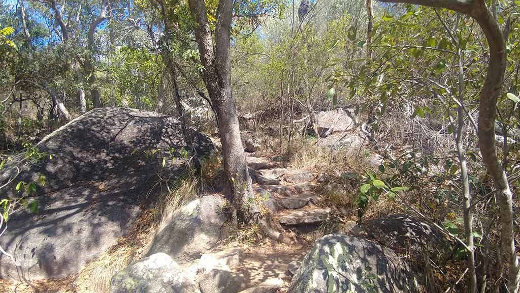 Granite rock path to Balding Bay