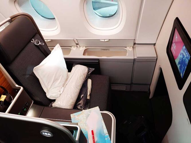 Refurbished Qantas A380 Business Class Singapore to London